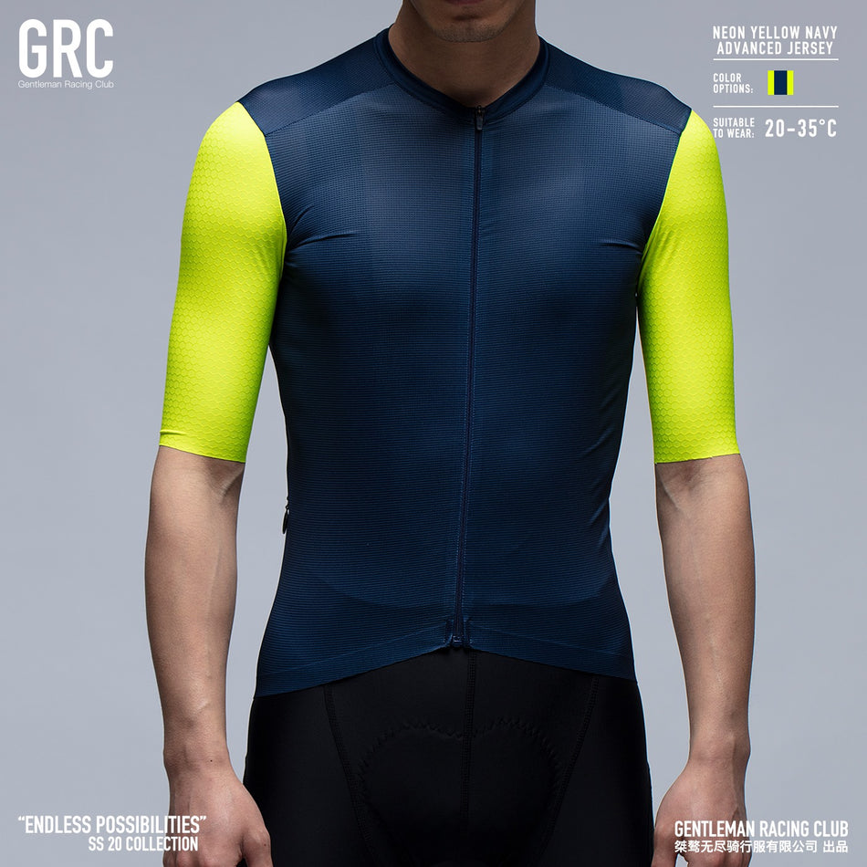 GRC SS20 Cycling SS Jersey Neon Yellow Navy