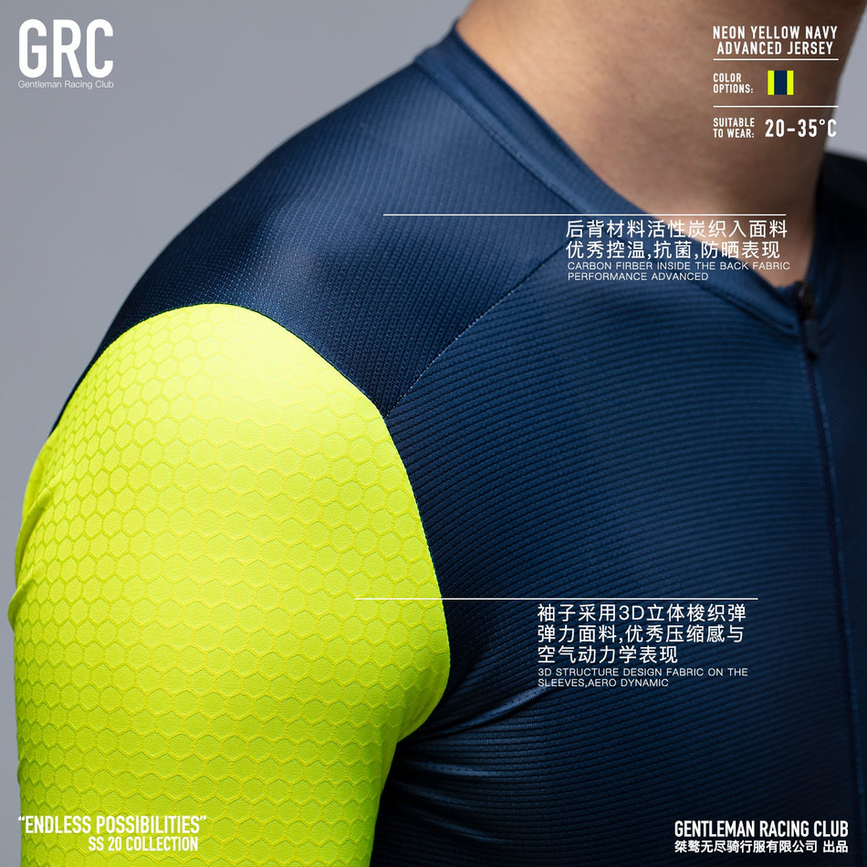 GRC SS20 Cycling SS Jersey Neon Yellow Navy