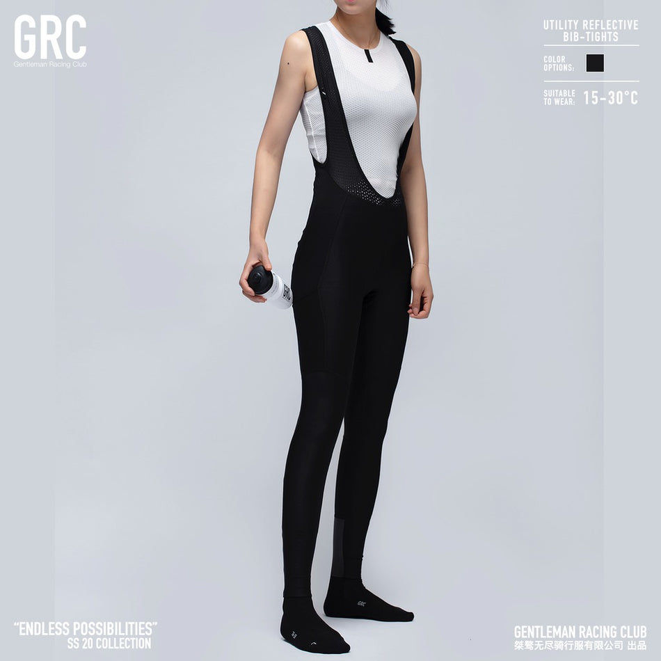 GRC SS20 Women Cycling Bib Tights Utility Reflective Black