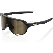 100% S2 Matte Black - Soft Gold Mirror Lens